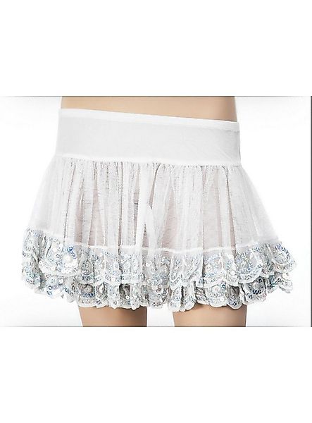 Leg Avenue Kostüm Pailletten Petticoat weiß-silber, kurzer Rock, Funkelnd-s günstig online kaufen
