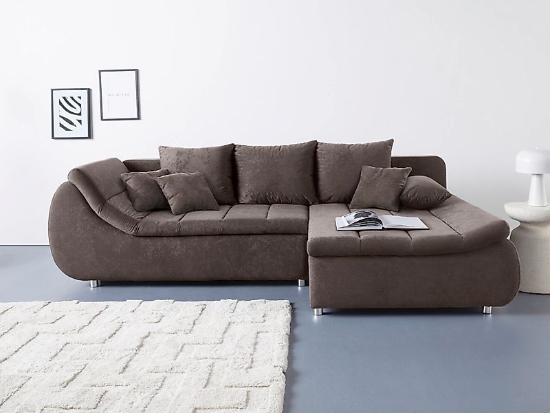 INOSIGN Ecksofa "Imola, elegant und modern, aktuelle Steppung im Sitz, bequ günstig online kaufen