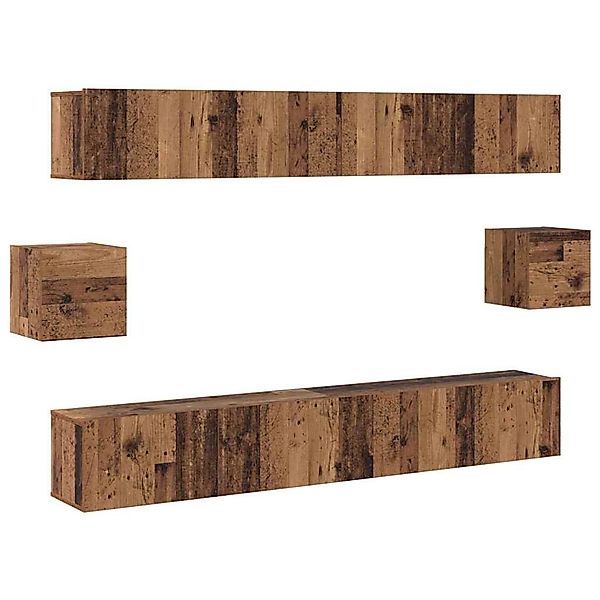 vidaXL TV-Schrank-Set Wandmontiert 6-Tlg Altholz 100 x 30 x 30 cm Holz 3393 günstig online kaufen