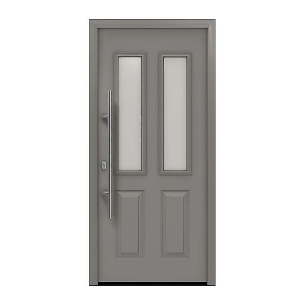 EcoStar Haustür Isopro IP 410S Graualuminium 110 cm x 210 cm DIN L günstig online kaufen