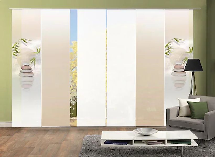 HOME WOHNIDEEN Schiebegardine »BUDA« Klettband 6 Stk. tlg. HxB: 245x60, ink günstig online kaufen