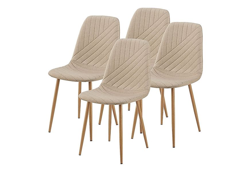 en.casa Esszimmerstuhl, »Köfering« 4er Set Hellbraun günstig online kaufen