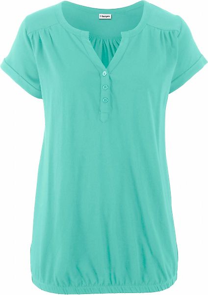 bonprix T-Shirt "Baumwoll-Shirt, Kurzarm" lässige Passform, Kurzarm, V-Auss günstig online kaufen