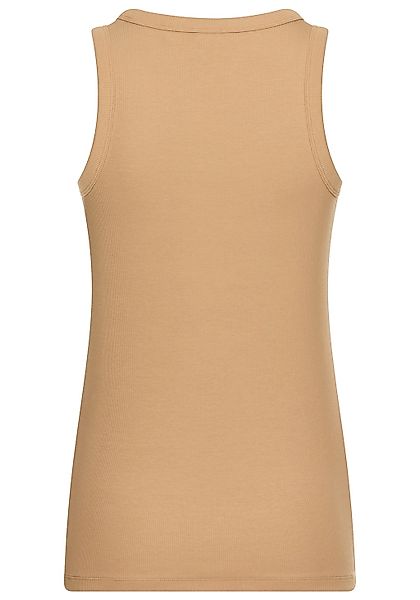 BOSS ORANGE Ripptanktop "Ematite Stonebadge Premium Damenmode", mit aufgest günstig online kaufen