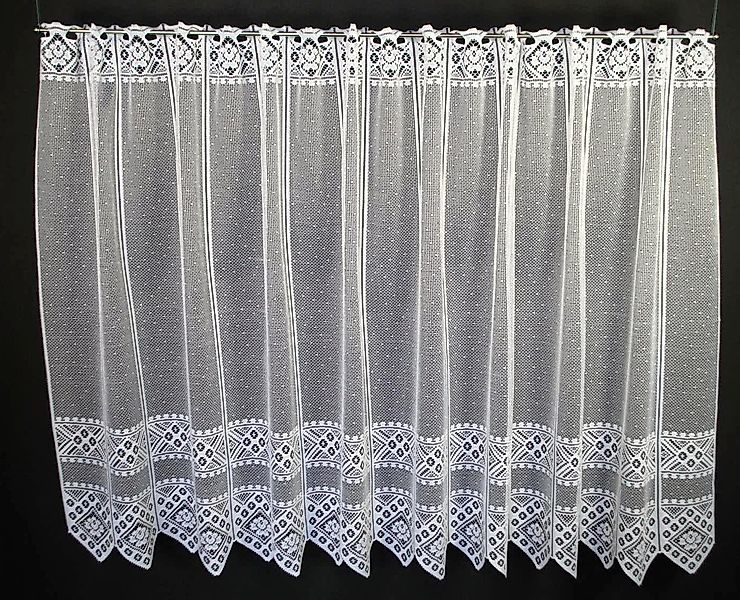 Gardinen Kranzusch Scheibengardine Blume Muster (1 St), Stangendurchzug, tr günstig online kaufen