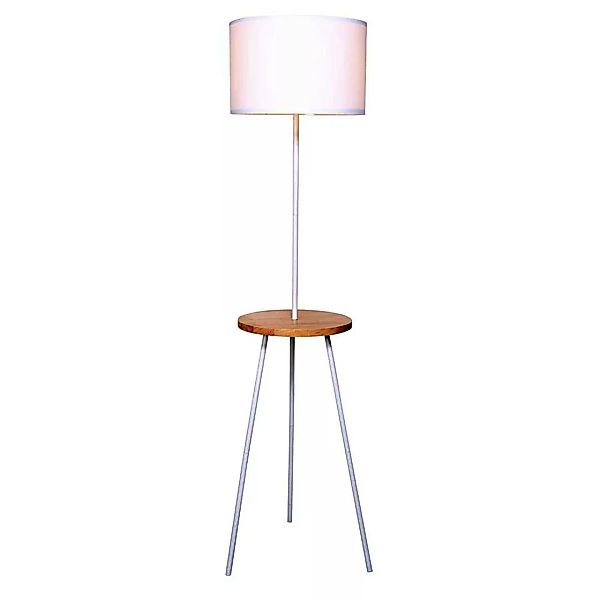 Stehlampe mit Tisch in Weiß Holz Naturfarben günstig online kaufen