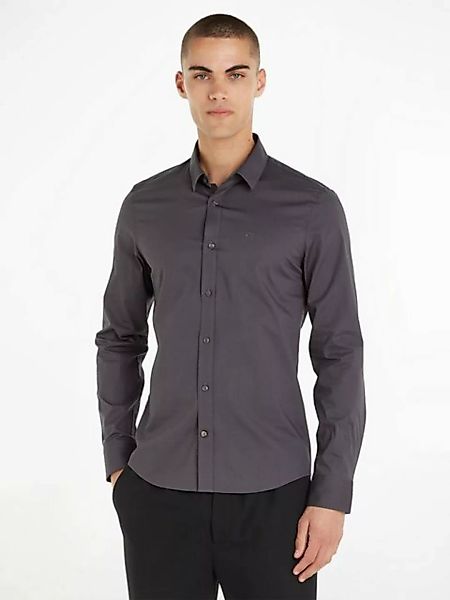 Calvin Klein Langarmhemd SLIM FIT STRETCH POPLIN mit Kentkragen günstig online kaufen