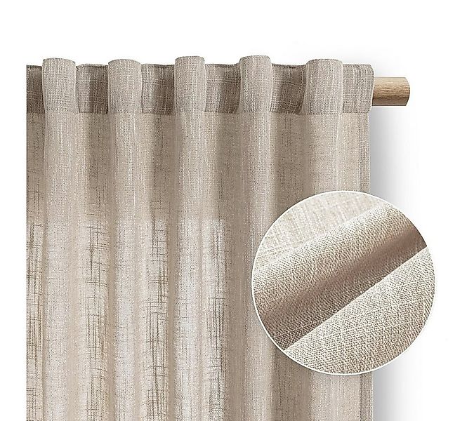 Restilo Gardine Gardine Stangendurchzug Vorhang Viskose Microfaser Transpar günstig online kaufen