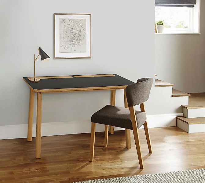 Woodman Schreibtisch "Mati", mit zwei Ledertaschen an der Seite des Tisches günstig online kaufen
