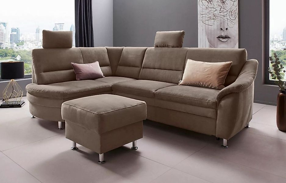 Places of Style Ecksofa "Cardoso L-Form", Federkern, wahlweise mit Bett, Sc günstig online kaufen