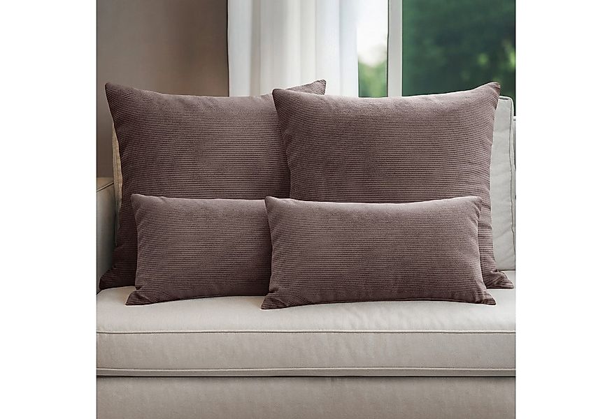 Selfitex Dekokissen 4er Set Cord Kissen inkl. Füllkissen, 2x 50x50 & 2x 30x günstig online kaufen