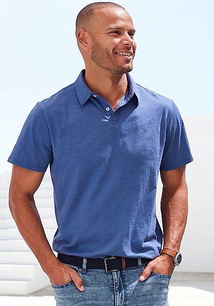 John Devin Poloshirt "mit Slub-Garn Struktur" aus leichter, strukturierter günstig online kaufen