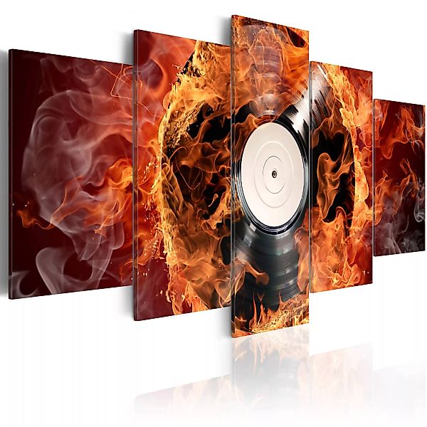 Wandbild - Brennende Schallplatte günstig online kaufen