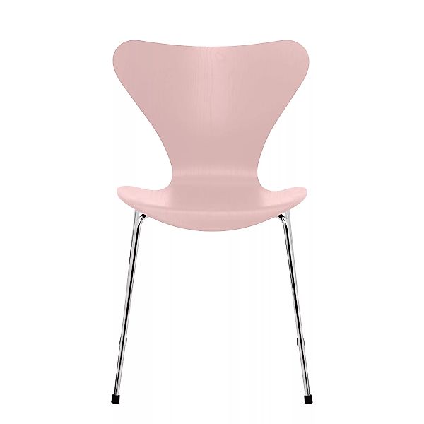Fritz Hansen - Serie 7™ Stuhl gefärbte Esche Gestell Verchromt - blassrosa/ günstig online kaufen