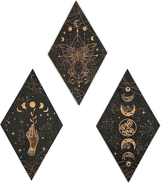 Coonoor Wanddekoobjekt 3 Stück Wanddekoration Mondphasen Wanddeko Holz (3 S günstig online kaufen