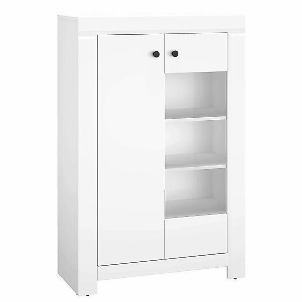 Wohnzimmer Highboard Vitrine in weiß LANA-131, B/H/T ca. 92/140/42 cm günstig online kaufen