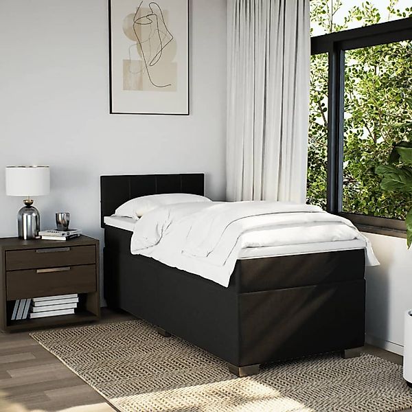 vidaXL Bett Boxspringbett mit Matratze Schwarz günstig online kaufen