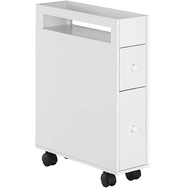 XDeer Hochschrank Badschrank,Rollschrank, schmales Design,2 Schubladen, 2 S günstig online kaufen