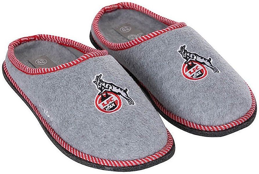 1. FC Köln Pantoffeln Hellgrau Logo Sneaker günstig online kaufen