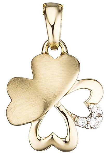 JOBO Kettenanhänger Anhänger Kleeblatt, 333 Gold mit Zirkonia günstig online kaufen