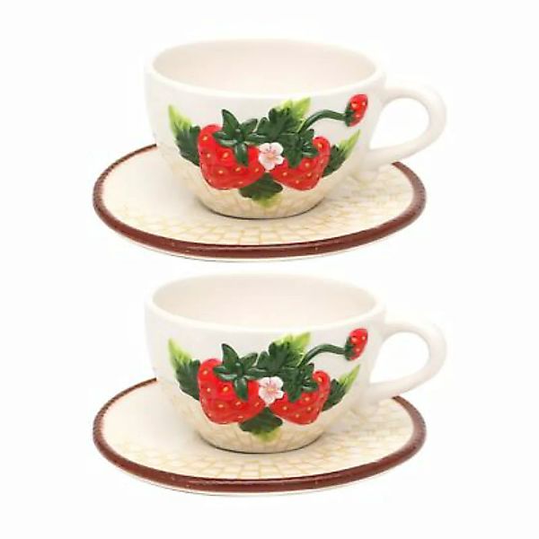 Neuetischkultur Tassen-Set 2-teilig, Keramik Erdbeere bunt günstig online kaufen