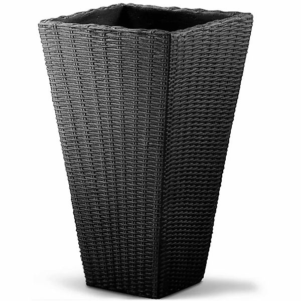 Blumentopf Anthrazit Polyrattan-Optik 70x40x40cm günstig online kaufen