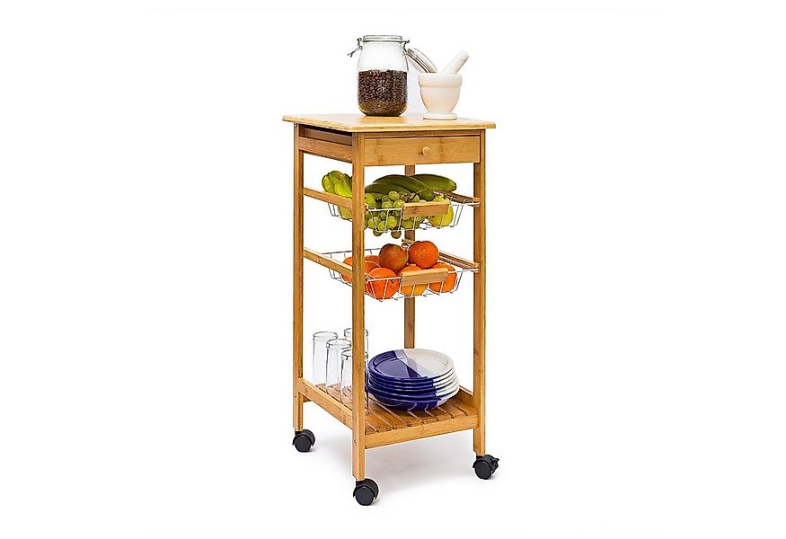 relaxdays Küchenwagen Küchenrollwagen JAMES S mit 2 Körben günstig online kaufen