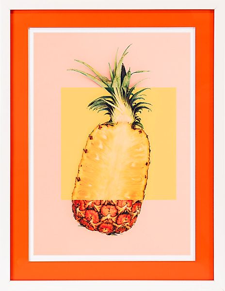 queence Bild mit Rahmen »Ananas, gelb, orange«, Ananas-Essen-Lebensmittel-O günstig online kaufen