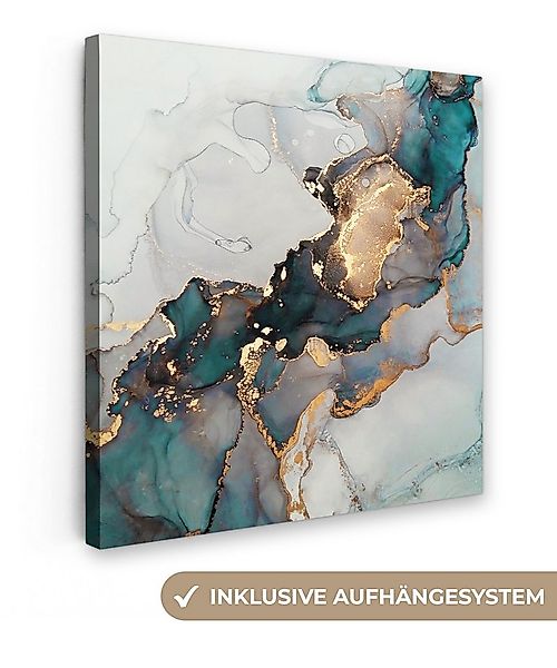OneMillionCanvasses® Leinwandbild Blau - Marmor - Gold, Fotodruck (1 St), W günstig online kaufen