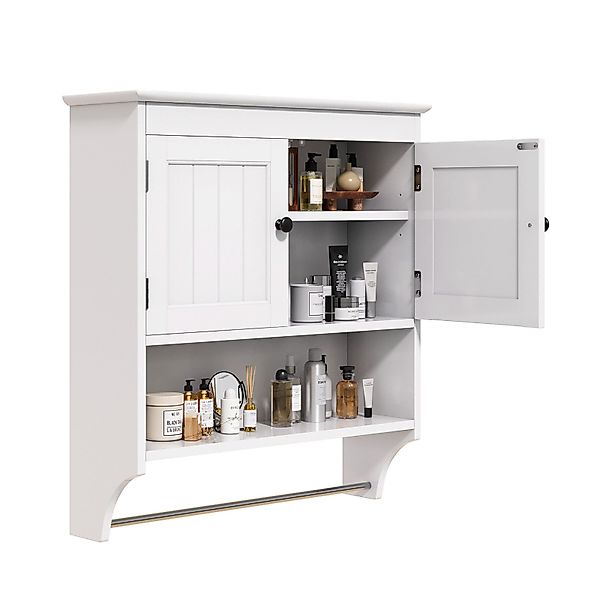 Bealife Badregal Badezimmer-Wandschrank mit Handtuchstange, Wandmontage günstig online kaufen