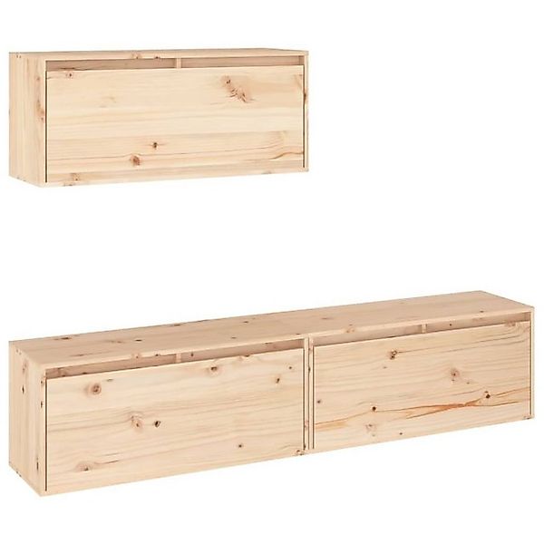 vidaXL TV-Schrank TV-Schränke 3 Stk Massivholz Kiefer Lowboard Lowboard günstig online kaufen