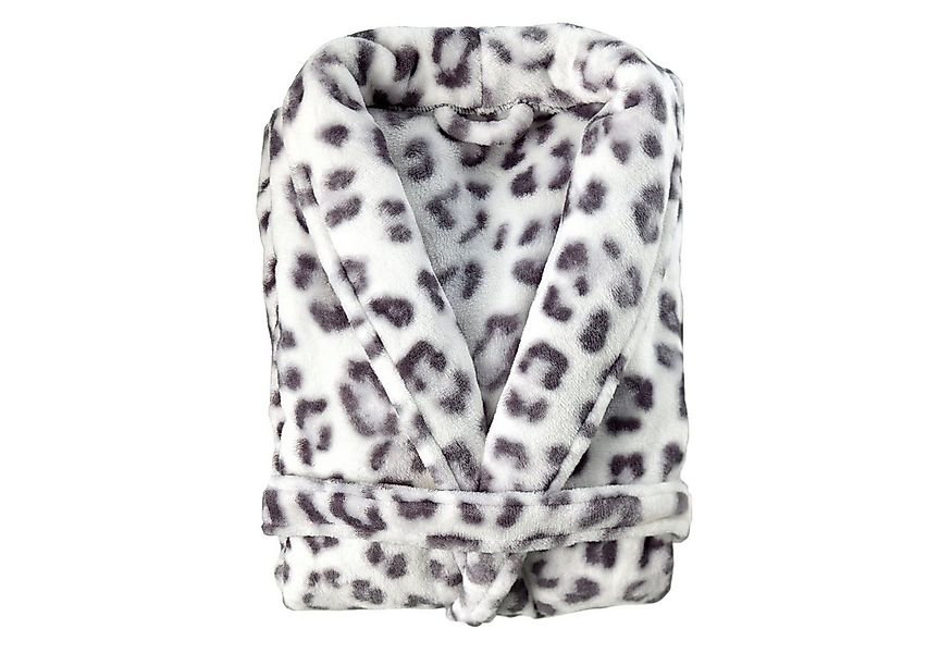 ZO HOME Bademantel Snow Leopard Bademantel Lang S Grey Bademantel S Grey Fa günstig online kaufen