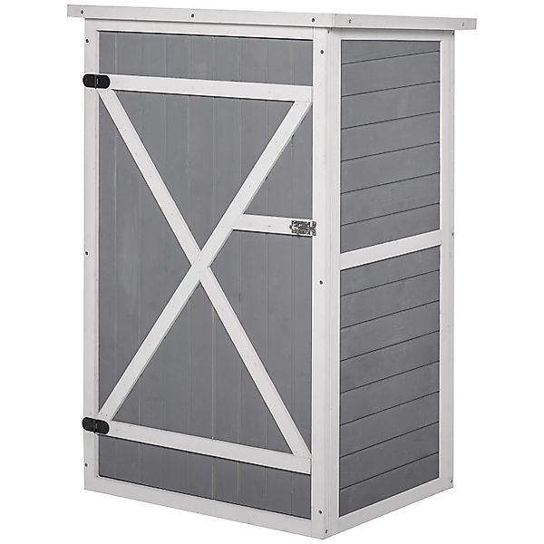 Outsunny Gartenhaus mit Regalböden Schwarz 75 x 56 x 115 cm günstig online kaufen