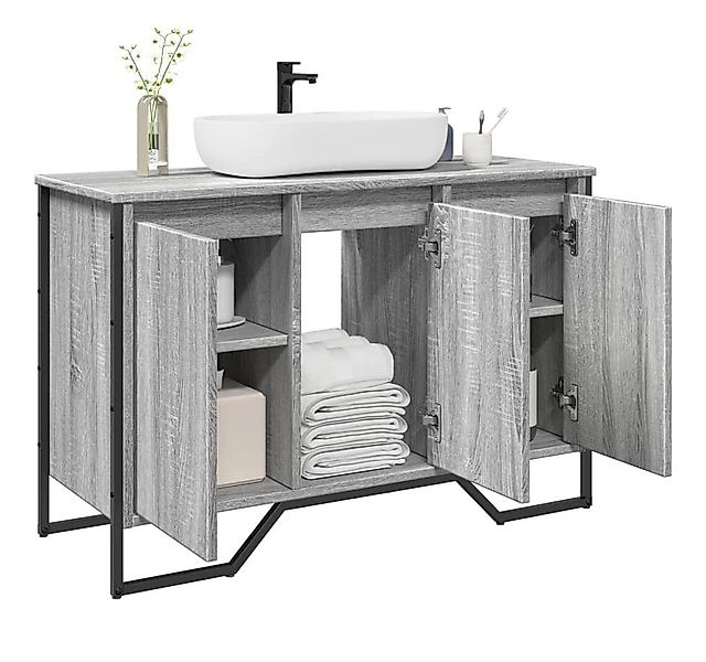 vidaXL Schrankmodule Waschbeckenunterschrank Grau Sonoma 91x35x60 cm Holzwe günstig online kaufen