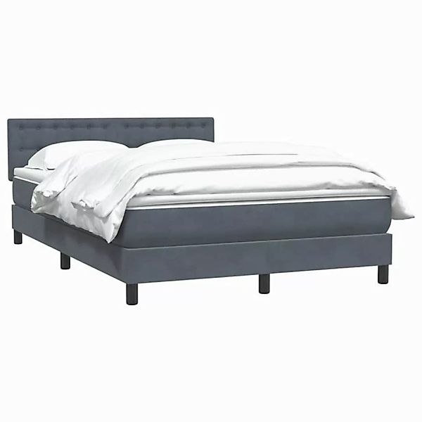 vidaXL Bett Boxspringbett mit Matratze Dunkelgrau 140x220 cm Samt günstig online kaufen