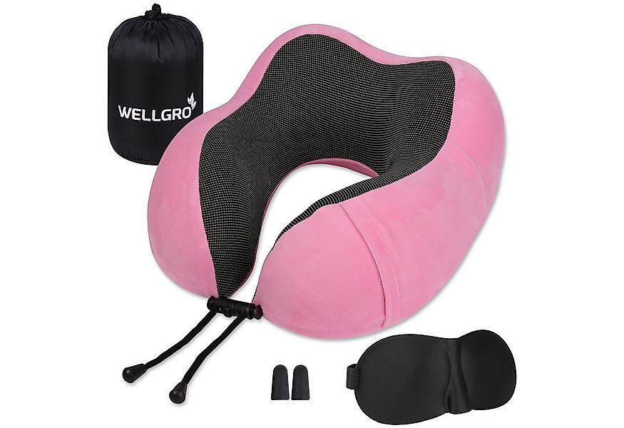Wellgro Nackenkissen Nackenkissen mit Schlafmaske und Ohrstöpsel günstig online kaufen