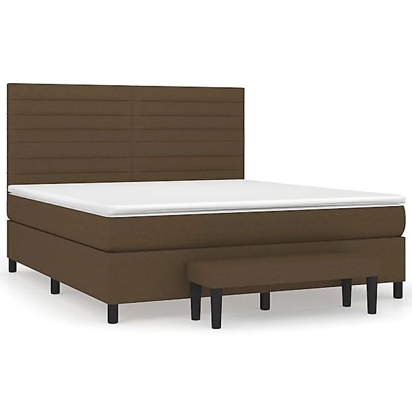 vidaXL Boxspringbett mit Matratze Dunkelbraun 160x200 cm Stoff1358614 günstig online kaufen