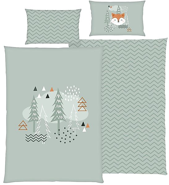 Herding Kinderbettwäsche Kinder-Wendebettwäsche "Nordic Forest", Renforcé, günstig online kaufen