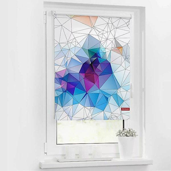 home24 Lichtblick Rollo Grafik 70x150 cm (BxH) Mehrfarbig Webstoff günstig online kaufen