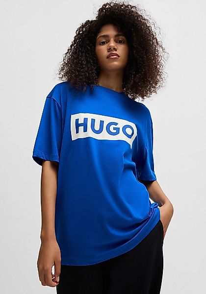 HUGO Blue T-Shirt "Nico" mit großem Logo-Print, Unisex günstig online kaufen
