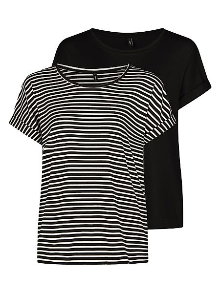 Only Tshirt Damen Bluse Top ONLMOSTER 2er Pack Regular Fit günstig online kaufen