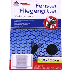 BigDean Schutznetz Fliegengitter Fenster 130x150 schwarz günstig online kaufen