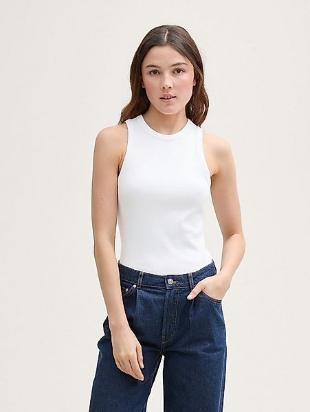 TOM TAILOR Denim Trägertop T-Shirt Coated Ripp Top mit Glitzer-Effekt günstig online kaufen