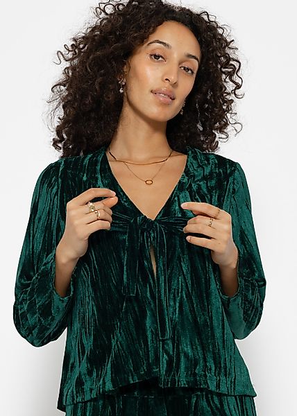 SASSYCLASSY Cardigan Moderne Damen Samtjacke mit günstig online kaufen