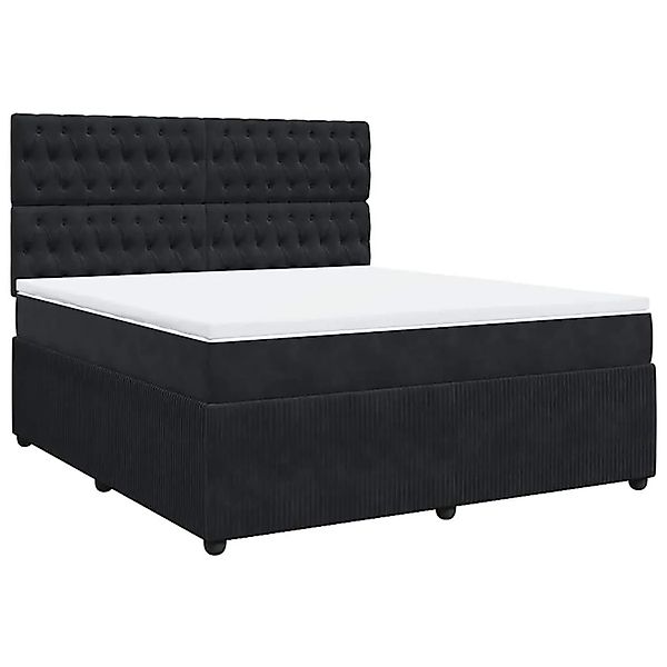 vidaXL Boxspringbett mit Matratze Schwarz 180x200 cm Samt 3294714 günstig online kaufen