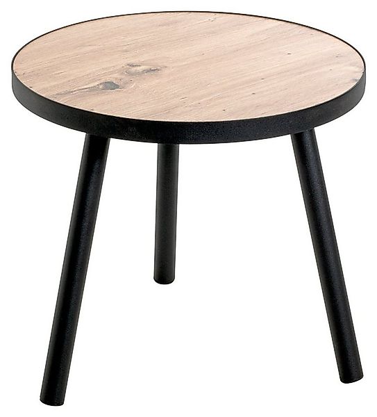 HAKU Beistelltisch Ø 40 cm, Artisan Eiche Dekor, Schwarz, MDF, Metall, lack günstig online kaufen