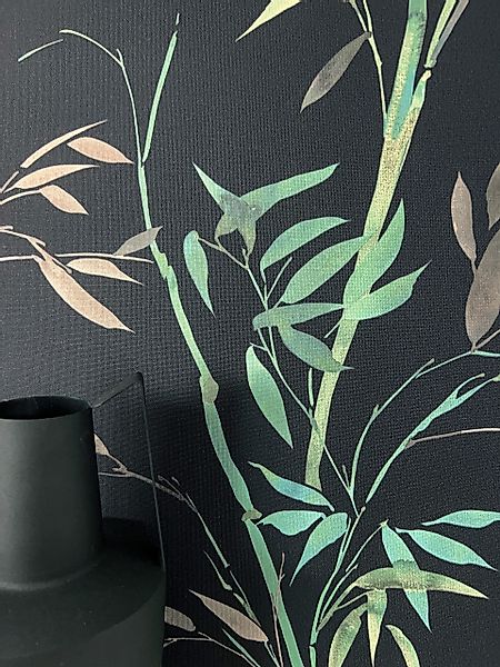Newroom Vliestapete, Schwarz Tapete Modern Dschungel günstig online kaufen