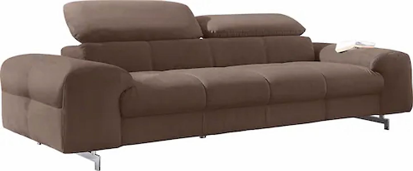COTTA 3-Sitzer »Chef« Big-Sofa mit Kopfteilverstellung, edle Metallkufen günstig online kaufen