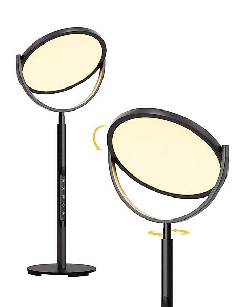 EDISHINE LED Nachttischlampe 55 cm Schwarz 300° drehbares LED-Panel, LED fe günstig online kaufen