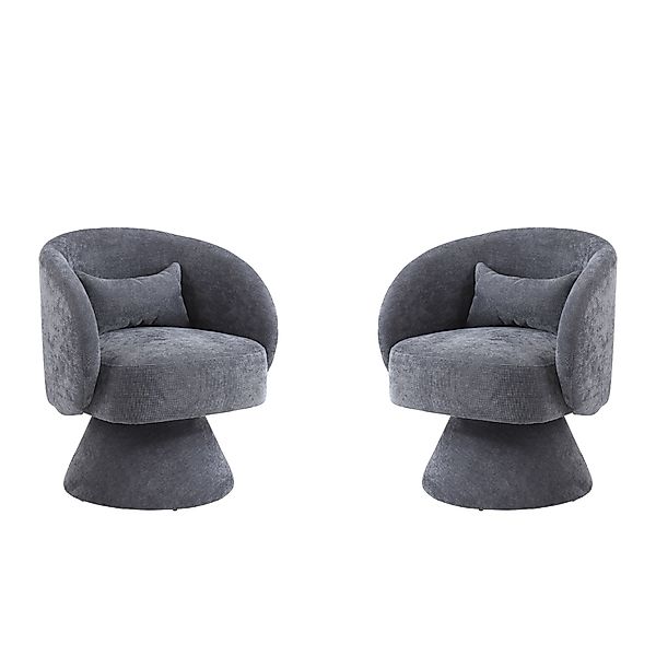 Moderne Stühle, 360° Drehbar, Set aus 2 für Wohn- und Schlafzimmer, Hochdic günstig online kaufen